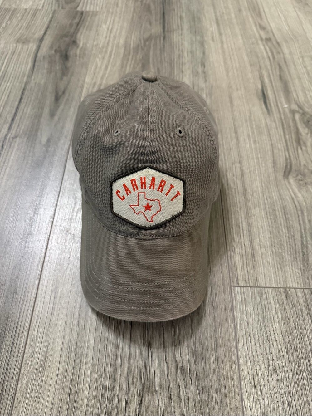 Carhartt Gray Cap with White & Red Texas Patch